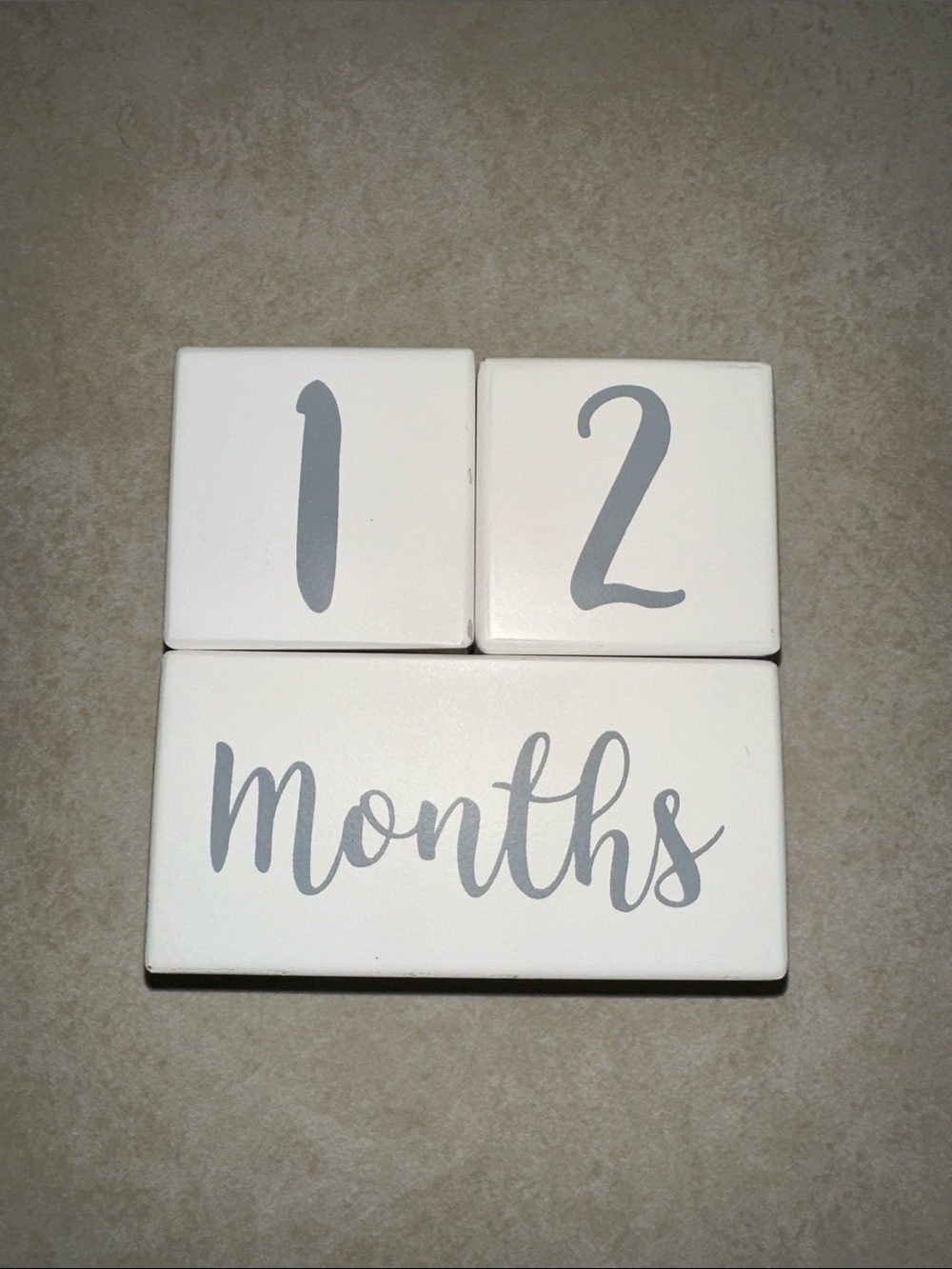 White Monthly Milestone Wooden Blocks - Baby Photo Prop